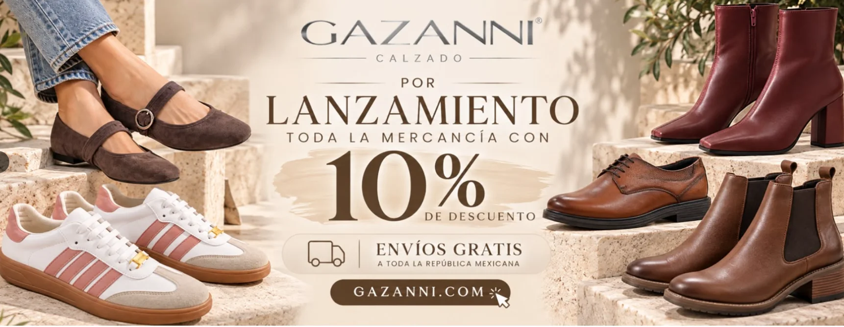 GAZANNI por lanzamiento: toda la mercancía con 10% de descuento y envíos gratis a toda la República Mexicana